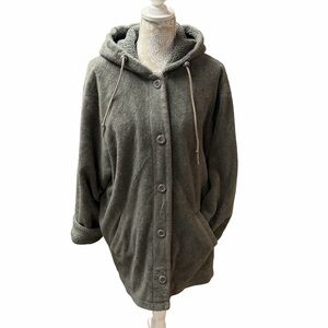 FORECASTER SPORTS  Hooded Button-Up Jacket
Women’s size Small Grey Sherpa